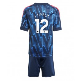 Arsenal Jurrien Timber #12 Uit tenue Kids 2025-26 Korte Mouw (+ Korte broeken)